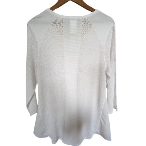 NWT Tribal Sweater Top Grommets Details Chiffon Inserts Size XL - Picture 2 of 10